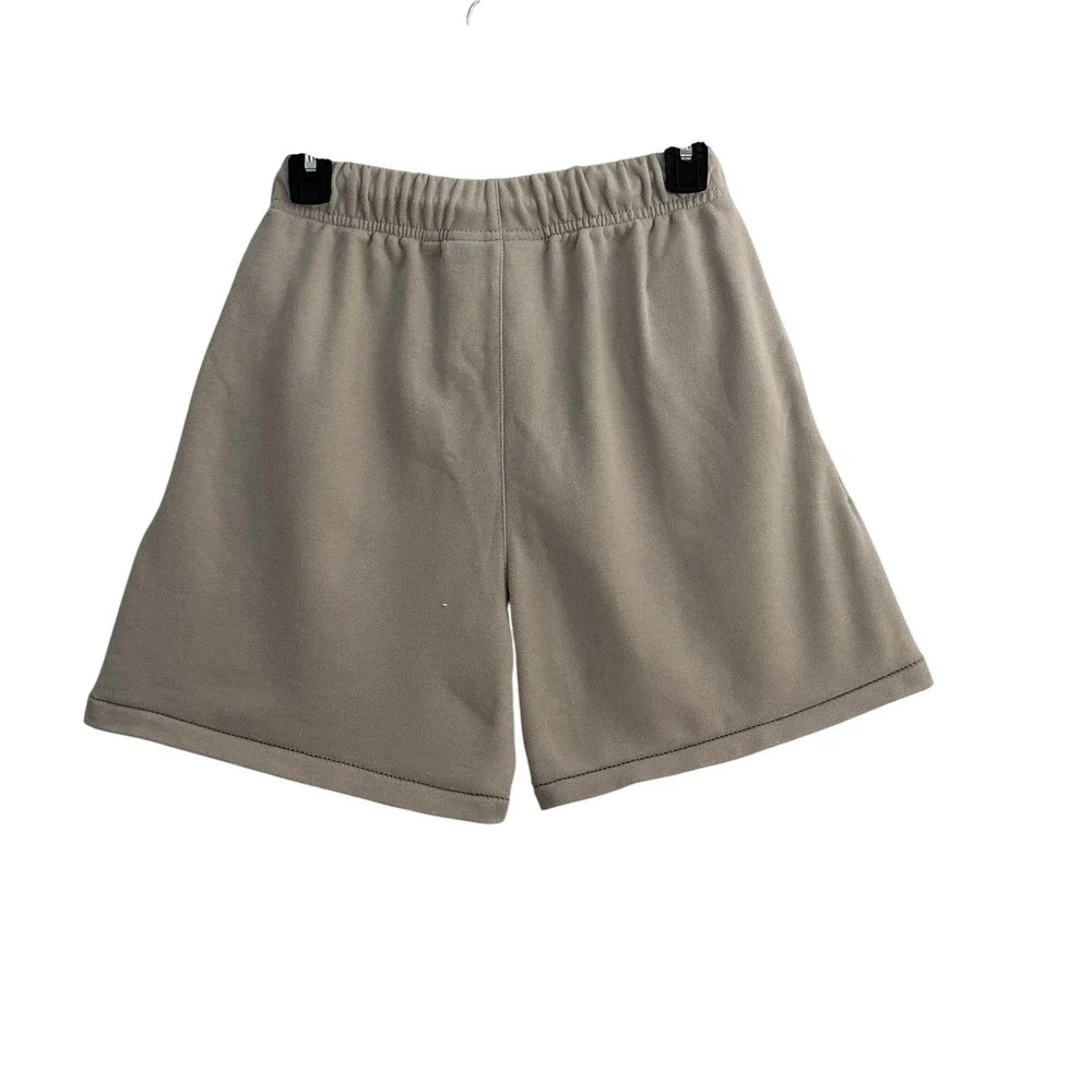 Fear of God Essentials Sweat Shorts Tan Khaki Mens Size S FOG Fleece Logo